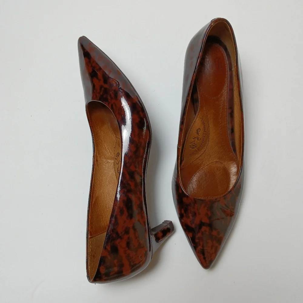 Sofft Animal Print Patent Leather Pumps/Heels 8 1/2 M Brown/Black